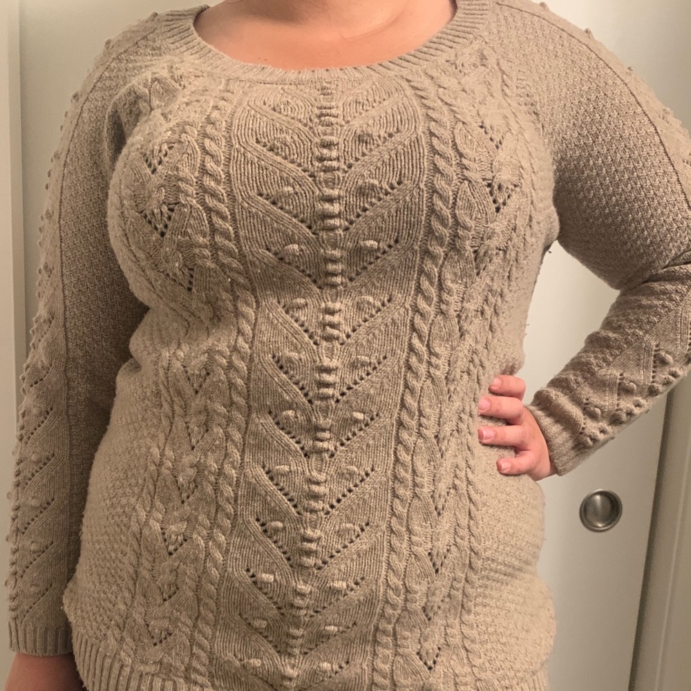 Garnet Hill Tan Knit Sweater